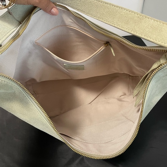 Margot Cream Shoulder Bag Hobo genuine suede leather - Picture 11 of 12